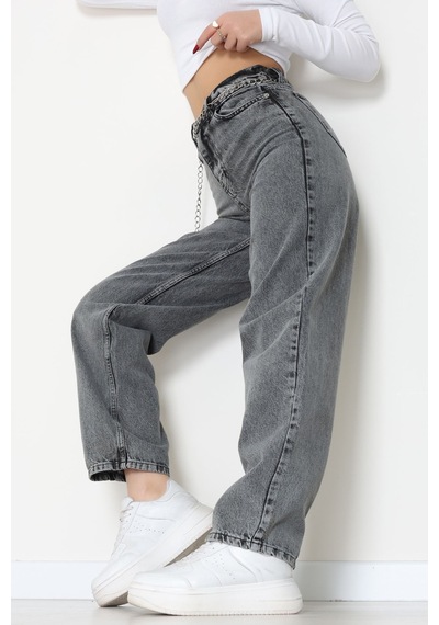 Modi Baggy Kot Pantolon Gray - 31536.2088. Altın - Siyah