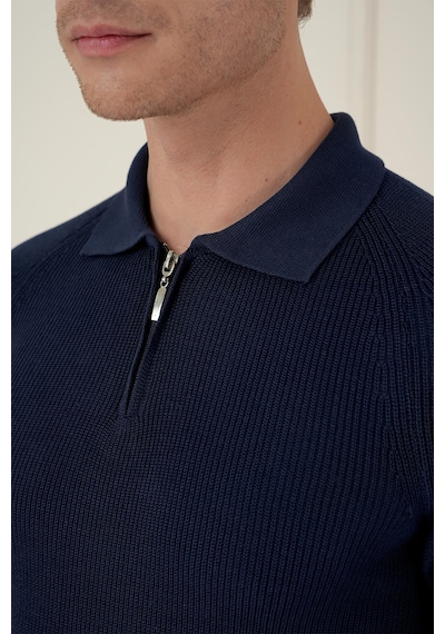 Efor Tr 878 Triko Slim Fit Lacivert Basic Lacivert