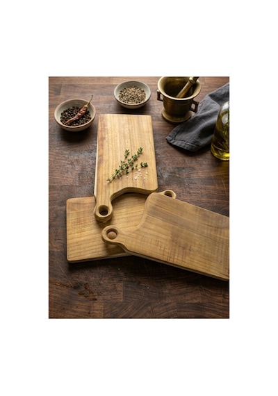 Doğrama Tahtası 20x30 Doğal Kütükten Salata, Et Tahtası Bej - 851158852 Bej