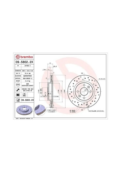 Renault Symbol 3 Fren Diski On 2013-2016 Brembo 0958022x 2adettir