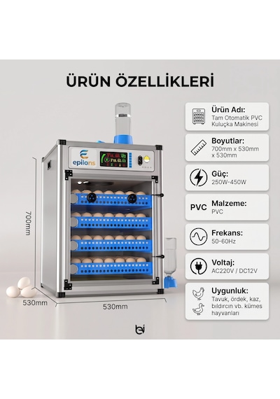My280 Kapasiteli Profesyonel Tam Otomatik Kuluçka Makinesi Çift Nem Kontrol Sistemi, Otomatik Su Tamamlama Ve Çevirme