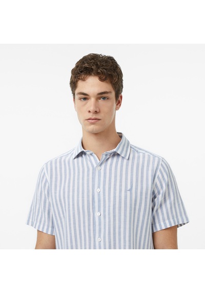 Nautica Erkek Mavi Regular Fit Kısa Kollu Çizgili Gömlekçizgiliw65448t
