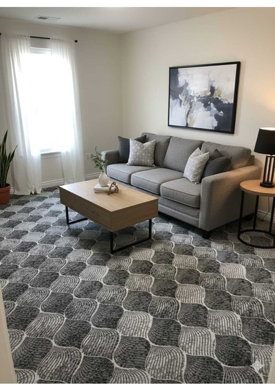 Nesrin Kaymaz Jel Taban Modern Kesme Yolluk Salon Halisi Koyu Gri Siyah Şekil