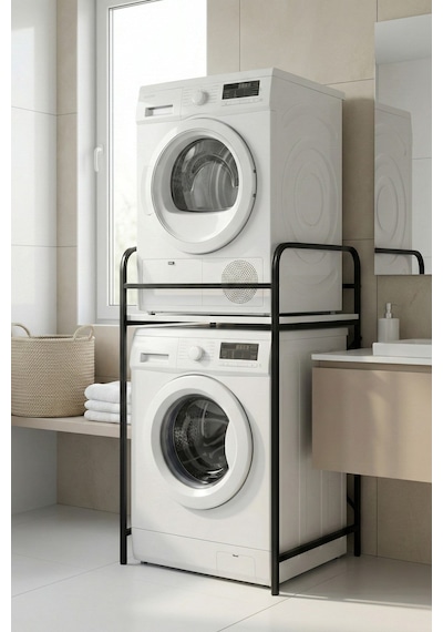 Reyo Falez Çamaşır Makinesi Dolabı Raf Metal Düzenleyici Organizer 2 Katlı Banyo Rafı Çok Amaçlı Dolap Siyah - 262 Reyo Falez Çamaşır Makinesi Dolabı Raf Metal Düzenleyici Organizer 2 Katlı Banyo Rafı Çok Amaçlı Dolap Siyah - 262