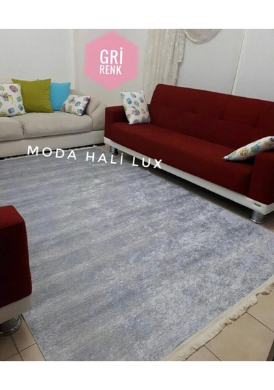 Gri Kaymaz Taban Makinede Yıkanabilir Halı