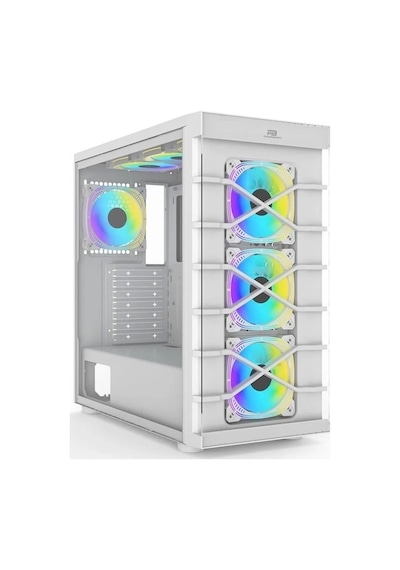 Power Boost PB-GR222BW RGB 7 Fanlı ATX Mid-Tower Oyuncu Kasası Beyaz