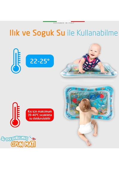 Elele Şişirilebilen Su Aktivite Ve Oyun Matı Mavi - Mavi