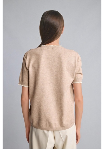 Defacto Regular Fit Bisiklet Yaka Düğmeli Dokulu Triko Basic Hırka H1289ax26aubg300 Bej-bg300