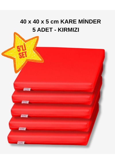 40 X 40 Kare Minder 5li Set - Kırmızı