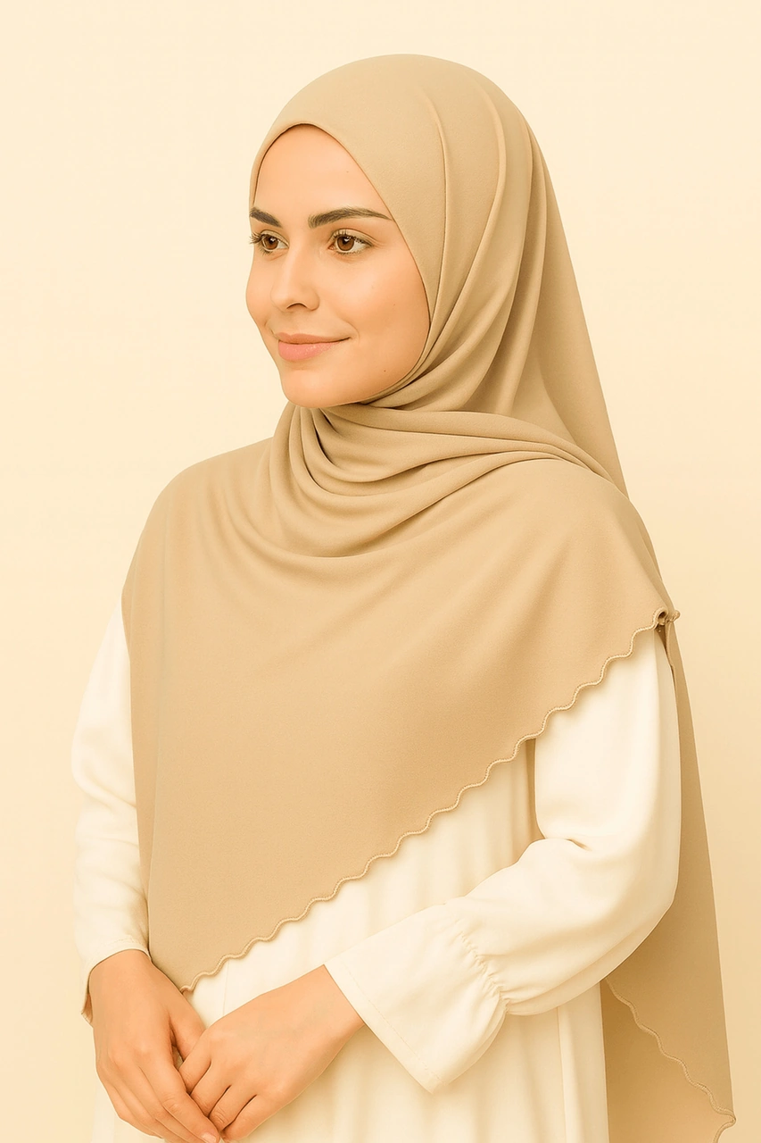 Mim Eşarp Enba Premium Jersey Sandy Şal - 75x190 Cm Pudra