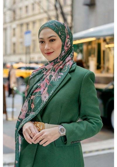Buttonscarves Nada 2 Saten Şal - Bagpipe Yeşil