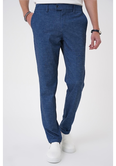 Efor Comfort Fit Kırçıllı Beli Lastikli Gece Mavisi Jogger Pantolon P 1176 Mavi