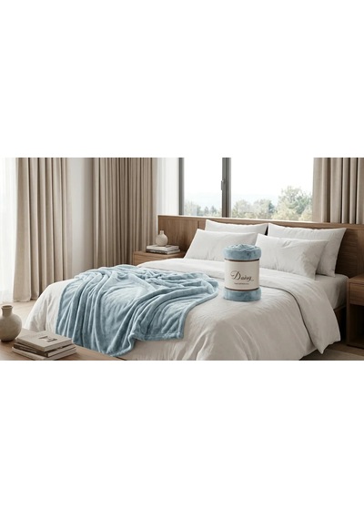 Daisy Super Soft Battaniye Çift Kişilik 200x220 Mavi