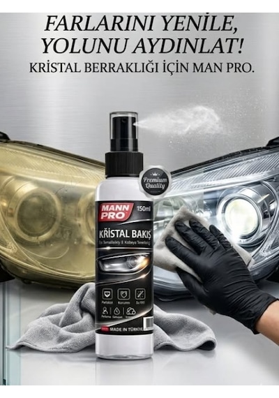 Mann Pro-kararmış Farları 50 Saniyede İçinde Yenileyen Nano Kristal Sıvı 150 Ml 1