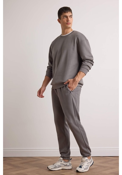 Defacto Slim Fit Dar Kesim Fermuar Cepli Pike Eşofman Altı D5258ax25augr206 Gri