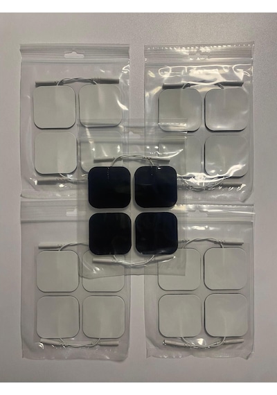 TıpTeknikMarket 10 Paket, 40 Adet Tens Elektrod Pedi 5x5 cm Extra Güçlendirilmiş Dayanıklı Köpük Yüzey