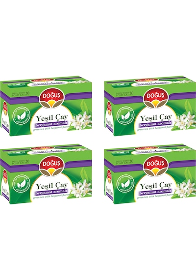 Doğuş Yeşil Çay Bergamotlu 20'li Bardak Poşet X 4 Adet