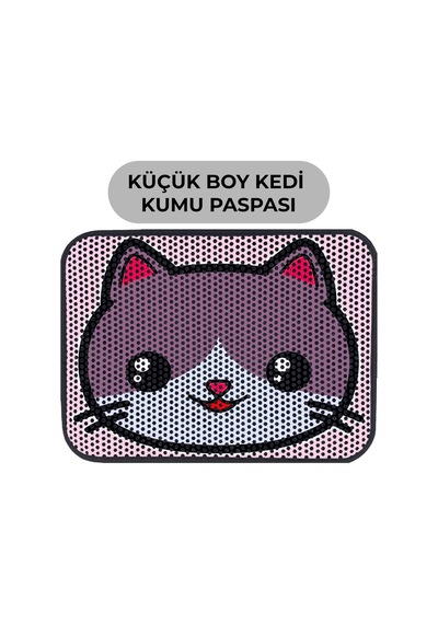 Renkli Desenli Elekli Kedi Tuvalet Önü Paspası 45 X 60 Cm Küçük Pembe - 834019563