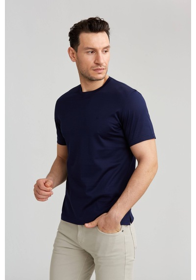 Bisse Erkek O Yaka T-shirt Lacivert Tsnos24y24101 D39 Lacivert