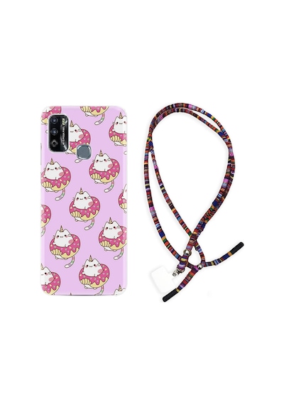 Infinix Hot 9 Play Kılıf Rasta Boyun Askılı Unicorn Donut 1417