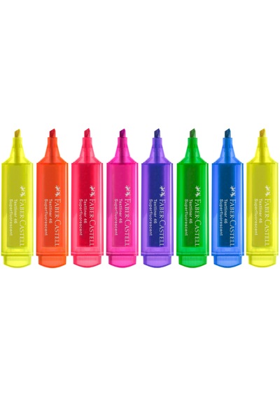 Faber Castell Şeffaf Gövde Fosforlu Kalem Seti 8'li 6689 Pastel Ultramarin