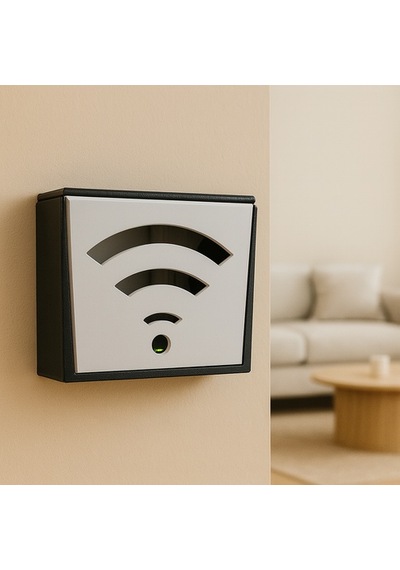 Ahşap Wifi Modem Kutusu Duvar Tipi Kablo Gizleyici &amp Router Saklama Kutusu Dekoratif Modem Koruma Kabini Beyaz