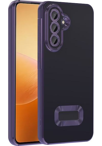 Galaxy Uyumlu A56 Kılıf Kamera Korumalı Logo Gösteren Zore Omega Kapak Derin Mor