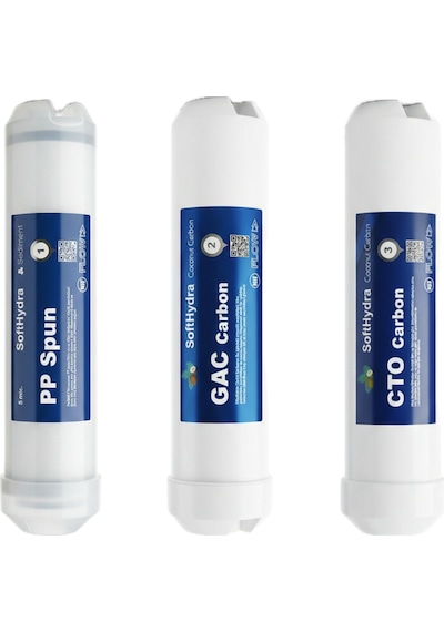 3 Lü Su Arıtma Filtre Seti 10 Inç Pp Sediment + Gac + Cto Karbon Kapalı Kasa Uyumlu