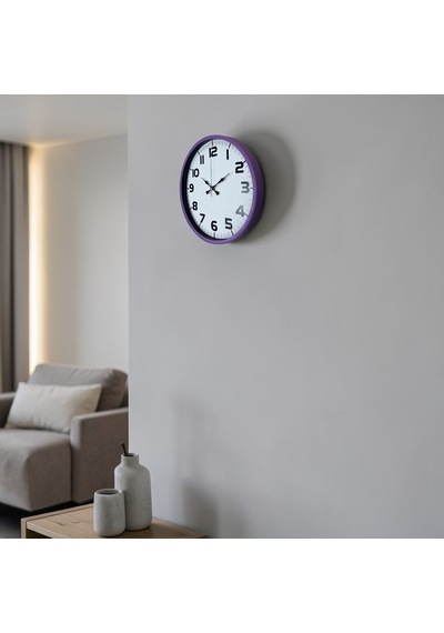 Violet Mor 36 Cm Standart Duvar Saati Çok Renkli