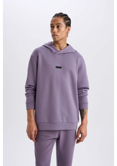 DeFactoFit Standart Fit Kapüşonlu Skuba Dalgıç Kumaş Sporcu Sweatshirt D7364AX25SPPR506