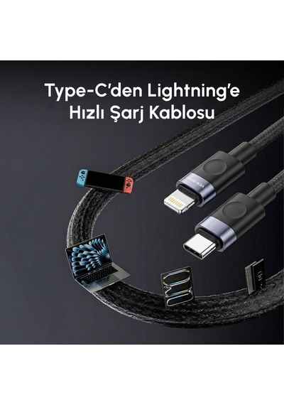 Ven-dens Vd-dcm04 Premium Lightning Hızlı Şarj Kablosu 27w - 3 Metre