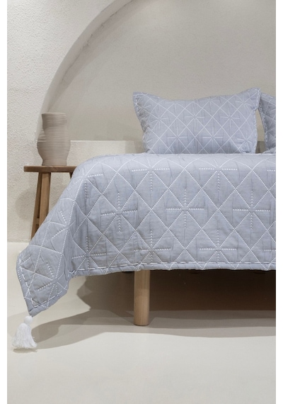 Koza Home Stella Lacivert Çift Kişilik Baklava Desenli Yatak Örtüsü 230x250 Lacivert