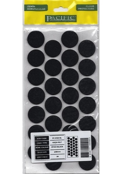 Mey İthalat Pacific 6128 Bl Yapışkanlı Keçe 28 Mm Siyah
