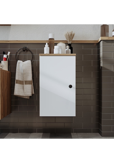 Banyo Dolabı Mat Mdf 60 X 35 Cm Banyo Boy Dolabı Atlantik Çam - Beyaz
