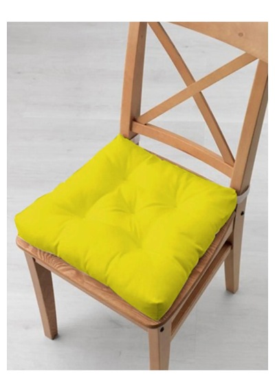 4'lü Kombin Pofidik Kare Sandalye Minderi 40 X 40 Cm Sarı-haki