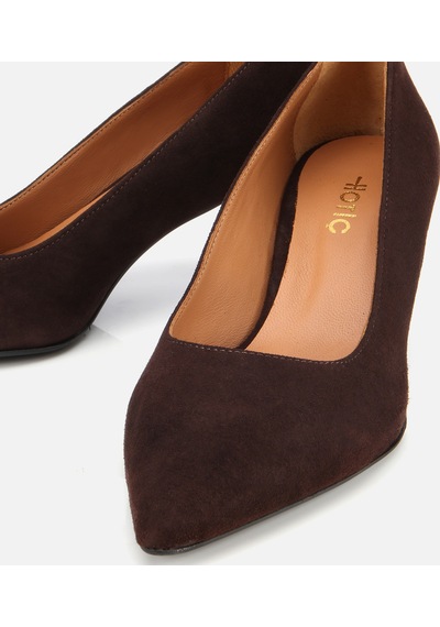 Hotiç Kadın Süet Deri Kahverengi Esnek Tabanlı İnce Topuklu Stiletto 01ayh312500a480 Kahverengi
