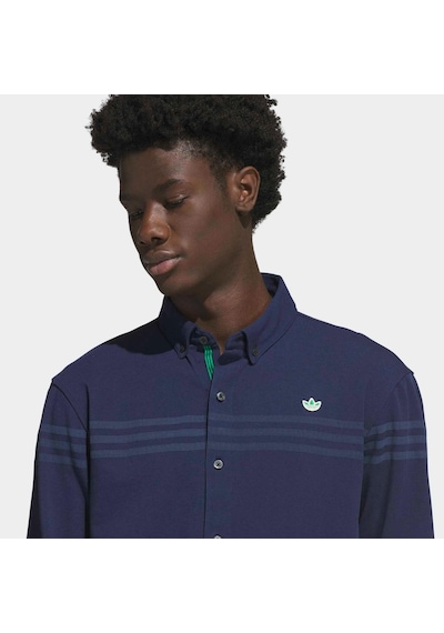 Adidas Originals Twistknit Erkek Lacivert Uzun Kollu Polo Tişört Kr5430