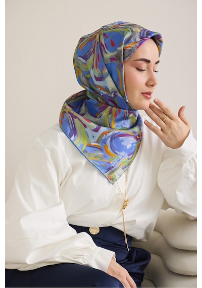 Silk Home Twill İpek Eşarp 11501-01 Mavi