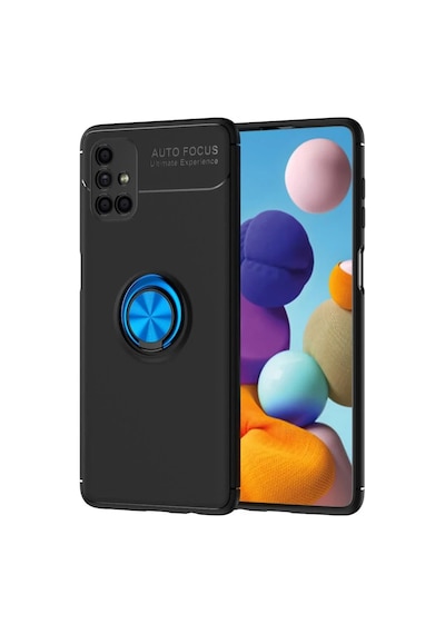 Samsung Galaxy M51 Kılıf Range Yüzüklü Silikon - Siyah-mavi 0.2M-Çok Renkli