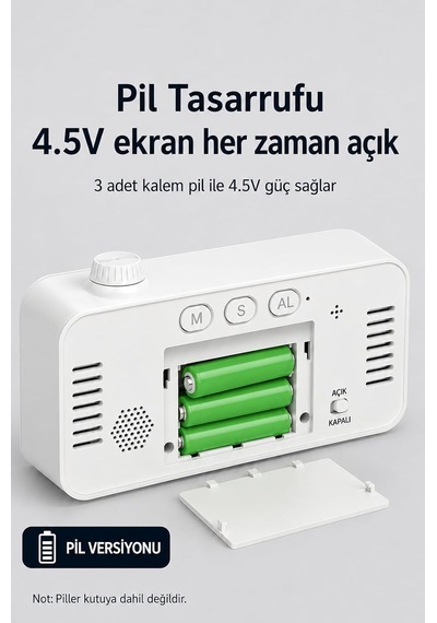 Adornist - Dijital Çalar Saat Ve Geri Sayım Zamanlayıcı - Döner Düğmeli Sessiz Masa Saati, Sıcaklık/tarih Göst Diğer