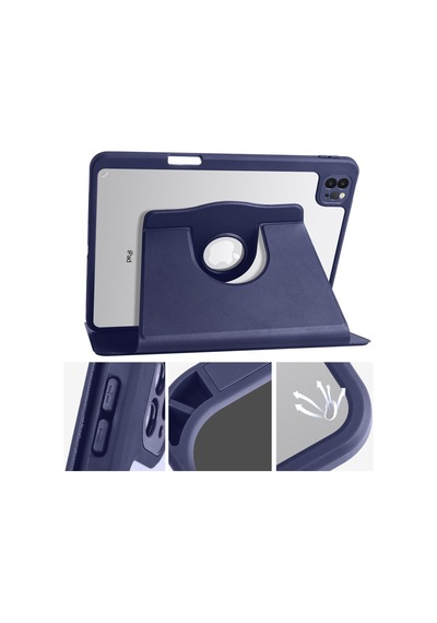 Apple Uyumlu iPad  10.9 2022 10.nesil Kılıf Termik Kalem Bölmeli Dönebilen Standlı Kılıf Kılıf