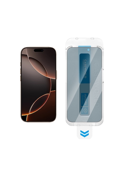 Apple Uyumlu   iPhone 13 Pro Max Caseworld Applicator Serisi 2.5d Eyesafe Teknolojili 0.33mm Privacy Ekran Koruyucu
