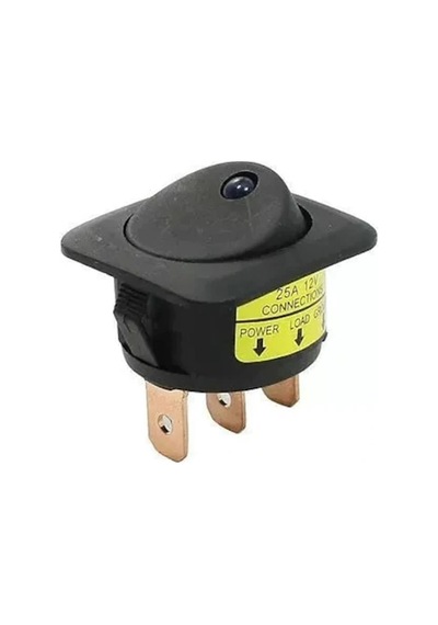 Powermaster Ic-132d Işıklı 3 Pinli 12 Volt 25 Amper Açma-kapama Anahtarı Kırmızı