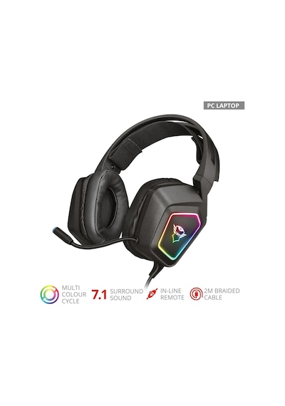 Trust 23191 GXT450 Blizz RGB 7.1 Surround Kulak Üstü Oyuncu Kulaklığı