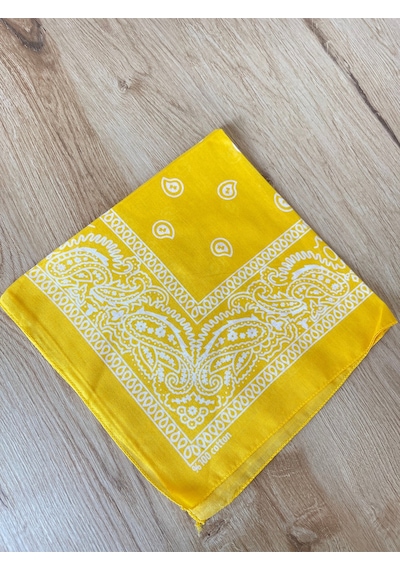 Pamuklu Klasik Desen Unisex Bandana Renkli Bandana Etnik Desenli A Kalite Bandana Sarı