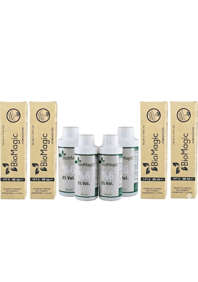 Biomagic 4.00 Kahve Organik İçerikli Amonyaksız Kalıcı Saç Bopyası 4 Boya+ 4 Oksaidan