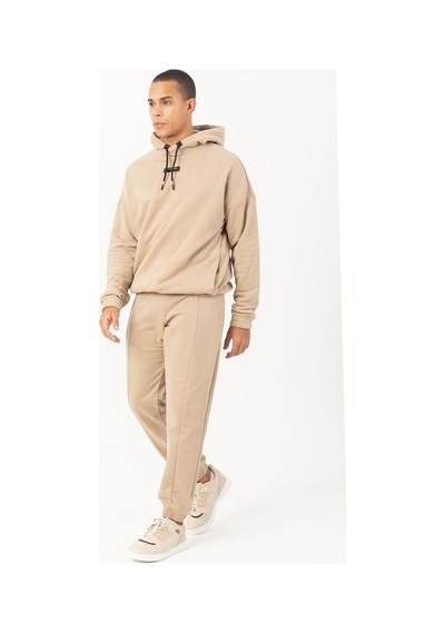 Maraton Sportswear Oversize Erkek Lastik Paça Basic Açık Vizon Eşofman Altı 22384-açık Vizon Açık Vizon