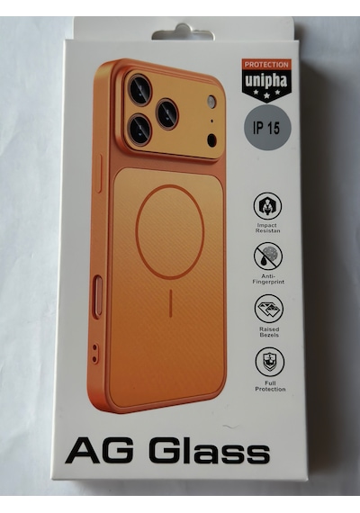 Apple Uyumlu iPhone 15 Ag Glass Magsafe Siyah Kaliteli Kılıf Yeni Trend Şok Emici & Tam Koruma, 5 Renk Turuncu Apple Uyumlu iPhone 15 Ag Glass Magsafe Siyah Kaliteli Kılıf Yeni Trend Şok Emici & Tam Koruma, 5 Renk Turuncu