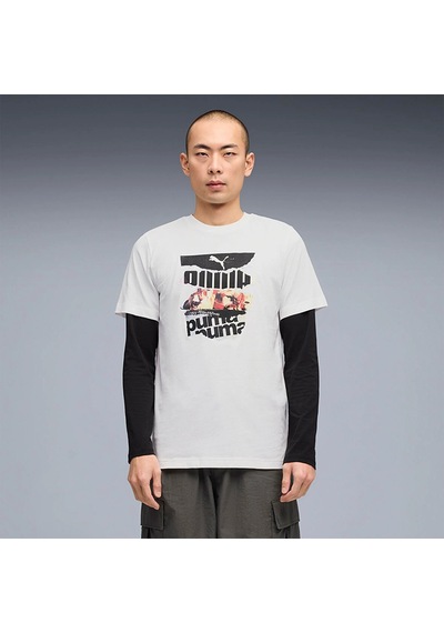 Puma Marka, %100 Pamuktan Üretilmiş, Erkekler İçin Spor Tarzı, Grafik Baskılı Tişört. Xl
