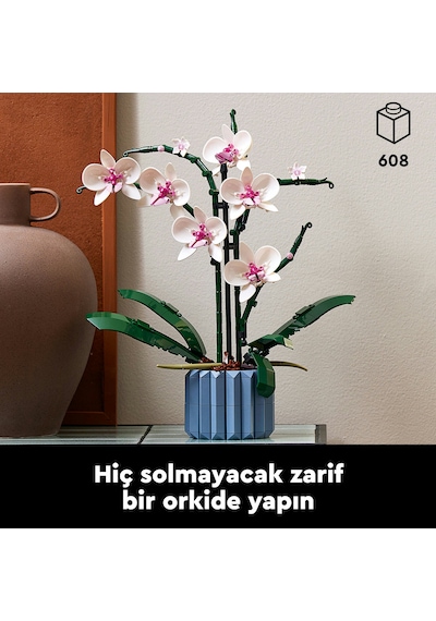 LEGO® Botanicals Orkide 10311 – Yetiskinler için 5 Yaprak ve 2 Kök Içeren Dekoratif Yapay Bitki Modeli Yapim Seti (608 Parça)